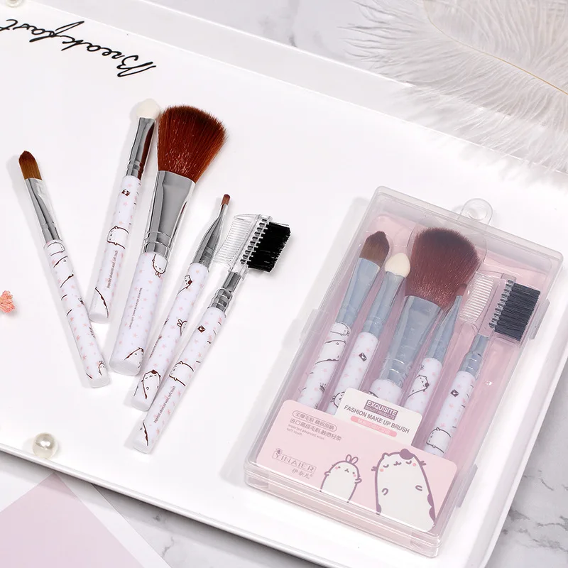

5PC Blush Brush Reals Angled Double Ended Contour Brush Sculpting Brush Powder Makeup Brushes Cosmetic Tools Professional