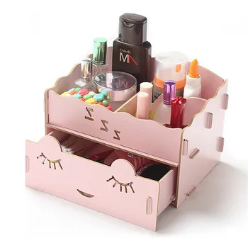 

Vintage Office School Desktop Wood Double Drawer Pencil Wooden Jewelry Stationery Cosmetic Storage Box Desktop Zakka Organize
