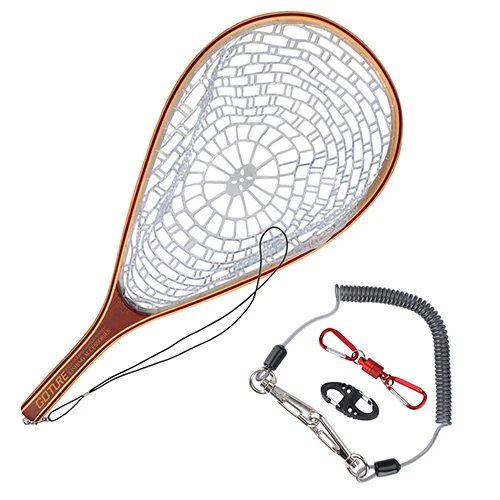 Goture нейлоновая леска для ловли нахлыстом, сачок для посадки форели с магнитной пряжкой и рыболовным шнурком - Цвет: Красный
