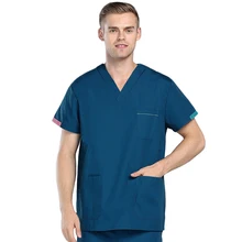 Мужской костюм медика наборы больничный доктор униформа медсестры стоматологическая клиника v-образным вырезом короткий рукав костюм медика s Nanou LX18