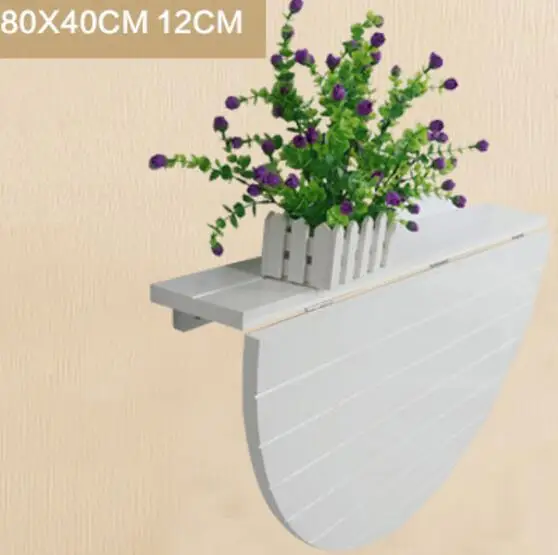 80*40CM Modern Wall Mount Dining Table Solid Wood Folding Table Wall Hanging Garden Table