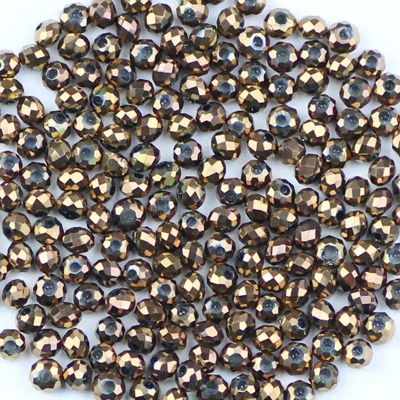 BTFBES 3 мм граненые плоские круглые Австрийские кристаллы свободные бусины 200 шт покрытие AB стеклянный шар для ювелирных изделий Изготовление браслета ожерелья DIY - Цвет: Copper