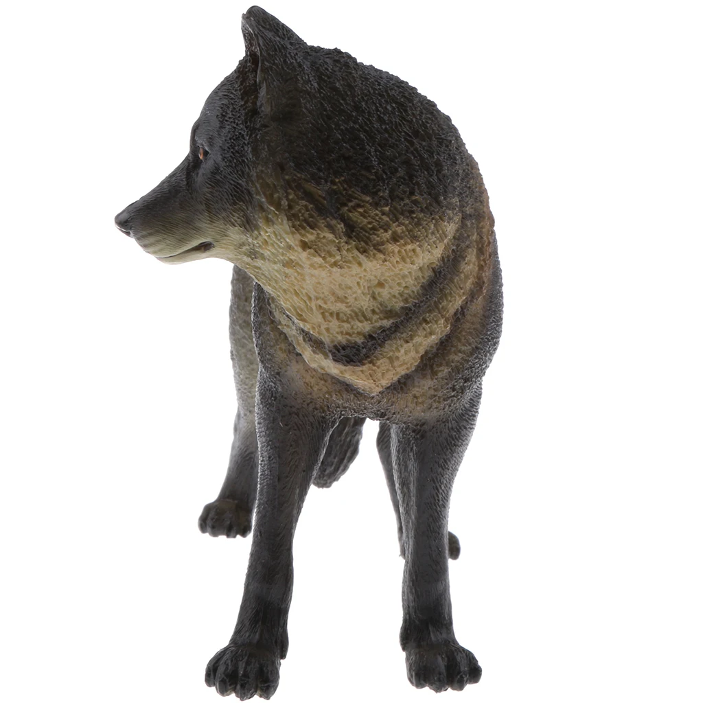 PVC material excellent details Realistic Animal Model Figurine Action Figures Playset Kids Toy Black Wolf