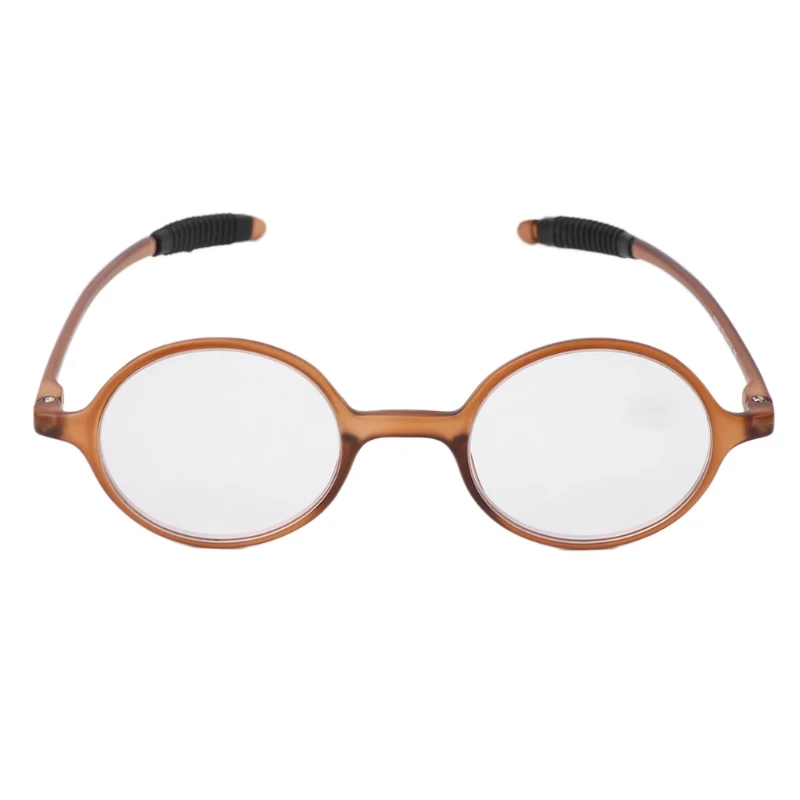 Легкие круглые очки для чтения TR90 из смолы, очки для пресбиопии+ 1,0~+ 4,0 - Цвет оправы: Brown1.0
