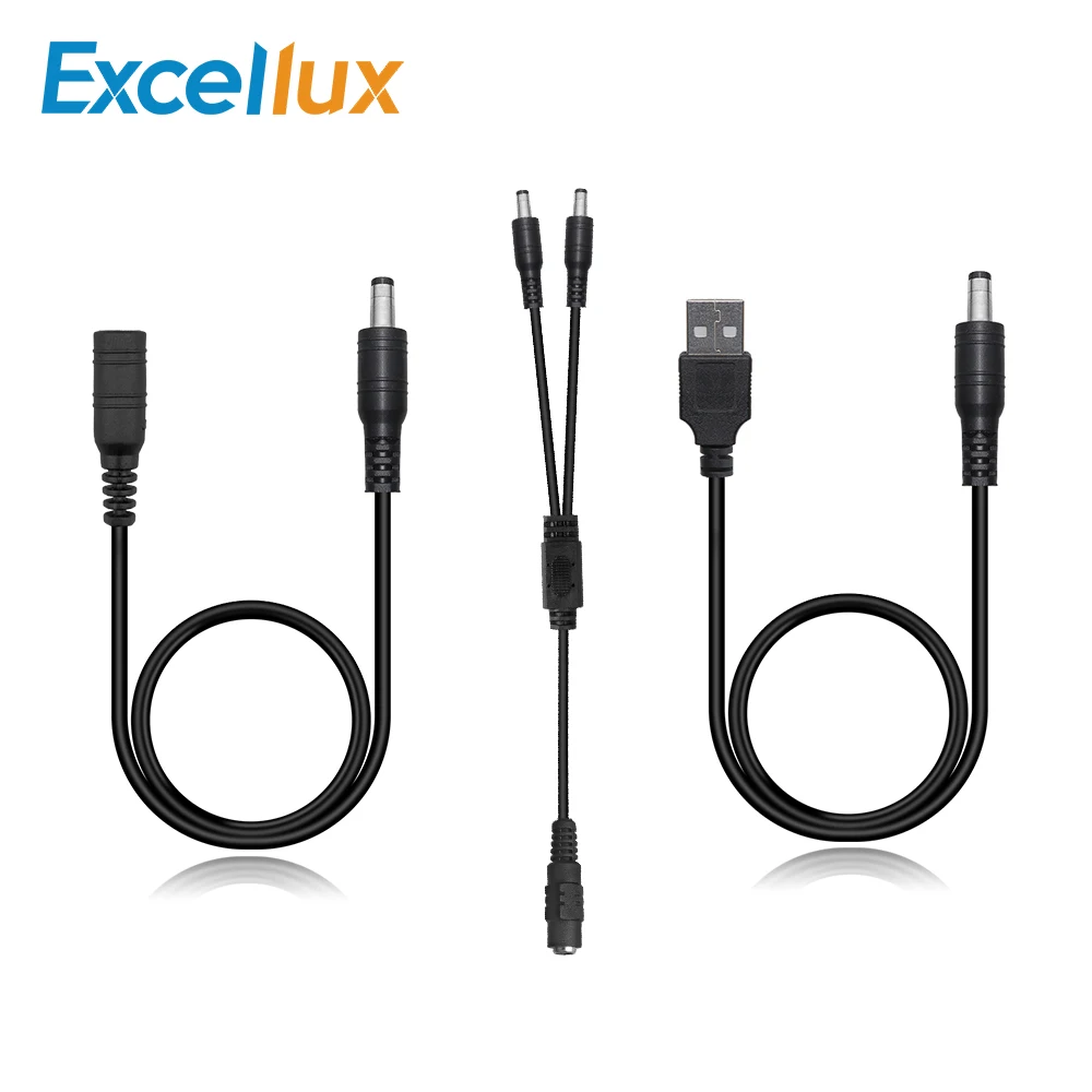 

DC Extension Cable 1M Connector,DC 1 to 2 Splitter,USB To DC Power Cable 40CM Led light wire Connectors
