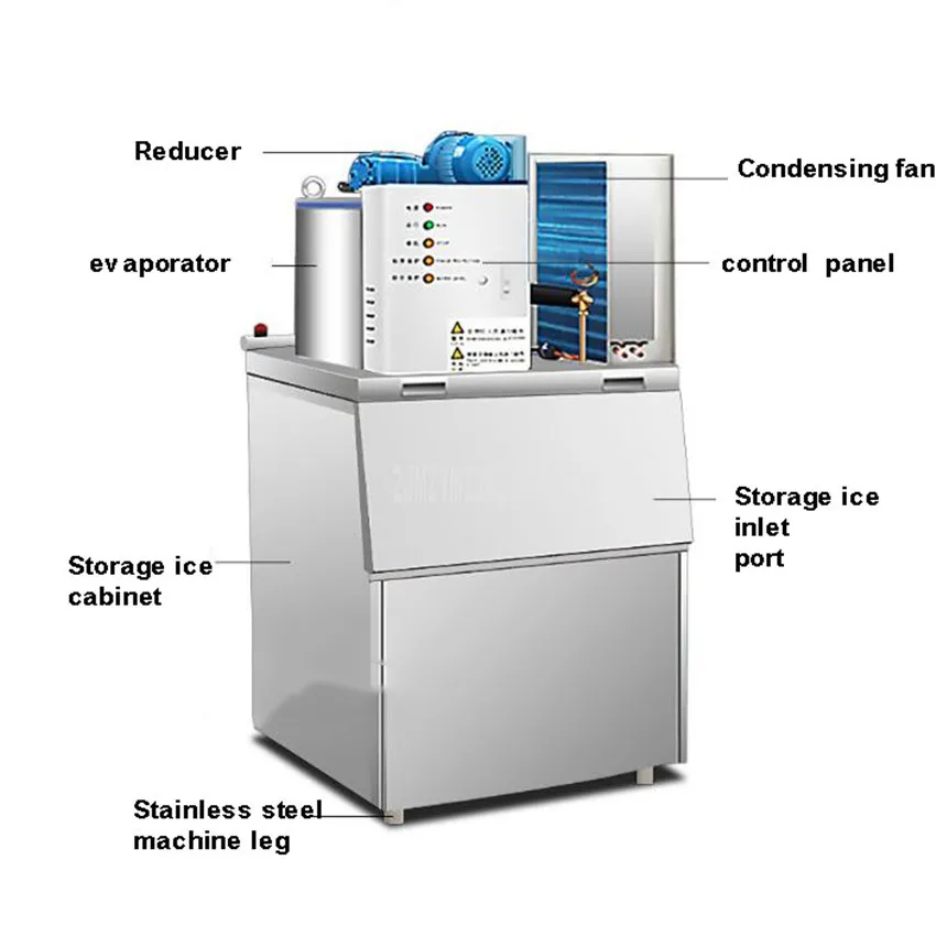 300 кг/день 1.2квт Электрический лед слайсер 1,8-2,3 мм коммерческий автоматический лед резка в ломтике машина для еды холодного хранения
