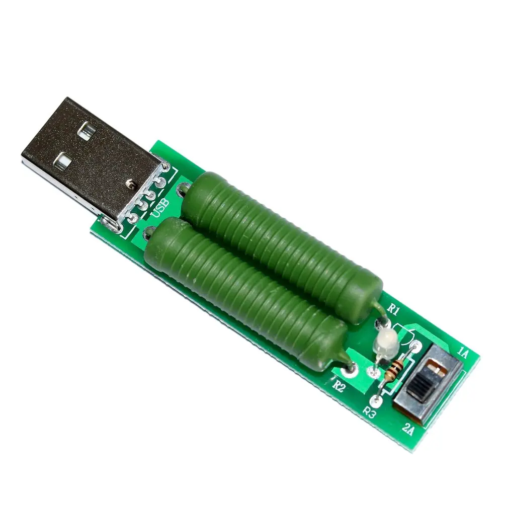 2Pcs 10W USB Load Resistance Mobile Power Aging Testing Resistors 2A 1A USB Port Current Voltage Meter Tester Adapter Dropship