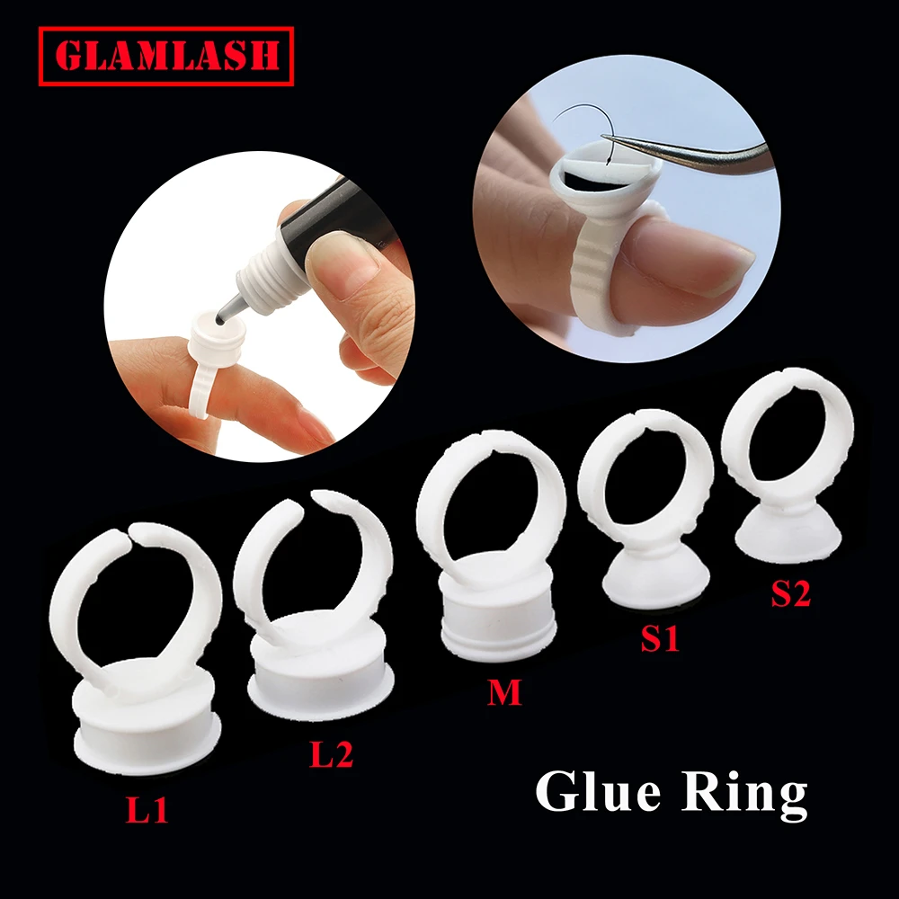 

GLAMLASH Wholesale 100Pcs Disposable Tattoo Pigment Lash Glue Adhesive Holder Ring Pallet For Eyelash Extension Makeup Tool