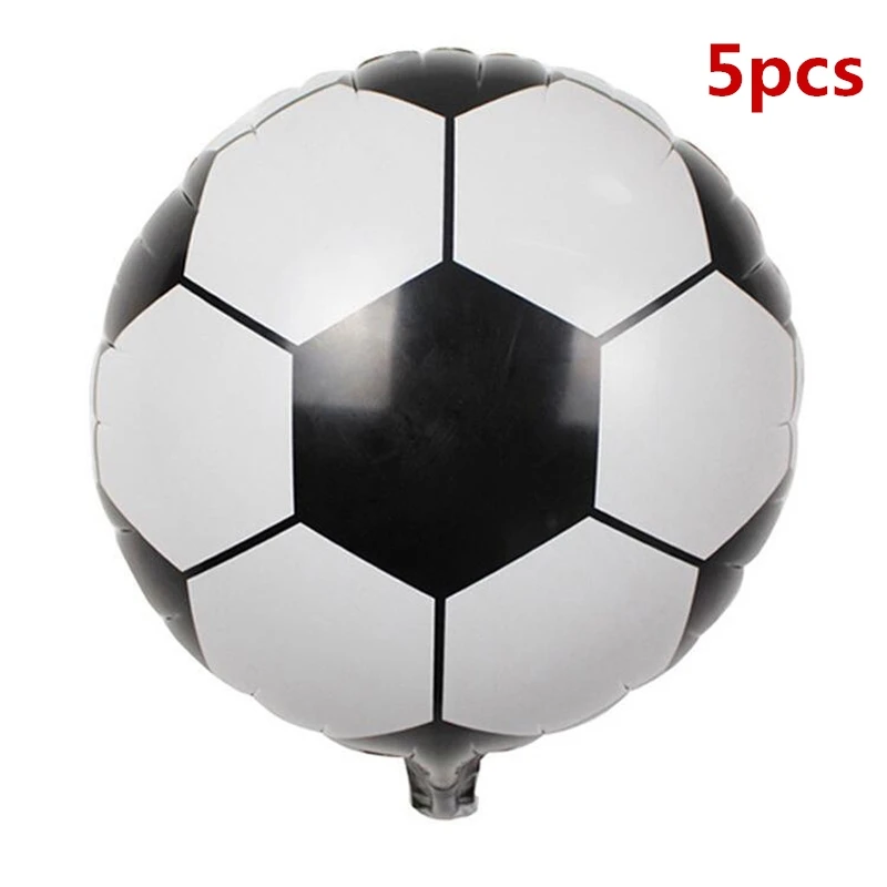 Набор воздушных шаров для футбола, черно-белые латексные шары Конфетти Для маленьких мальчиков с днем рождения, воздушные шары для украшения детских игрушек - Цвет: 5pcs 18inch football