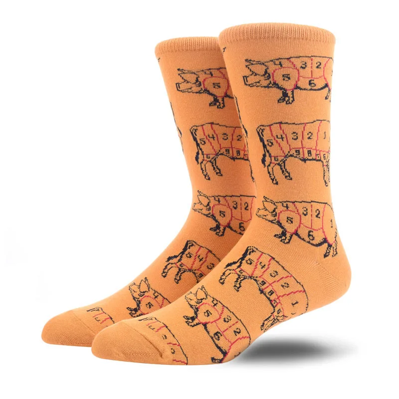 [COSPLACOOL] Мужские суши Животные Собака свинья новинка носки чёсаные хлопчатобумажные забавные носки мужские носки большого размера для катания на скейтборде Calcetines - Цвет: 12