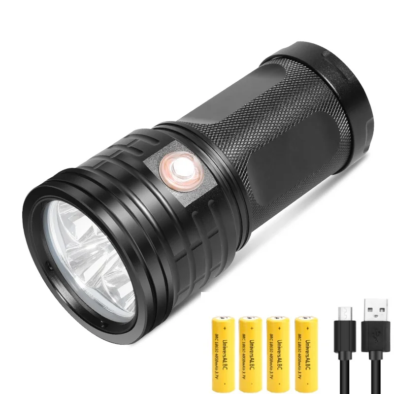 

USB Rechargeable 18650 Battery Hard Light Flashlight 3 Mode High Lumens T6 LED Flashlight Torch With Power Bank for Mobile Phone