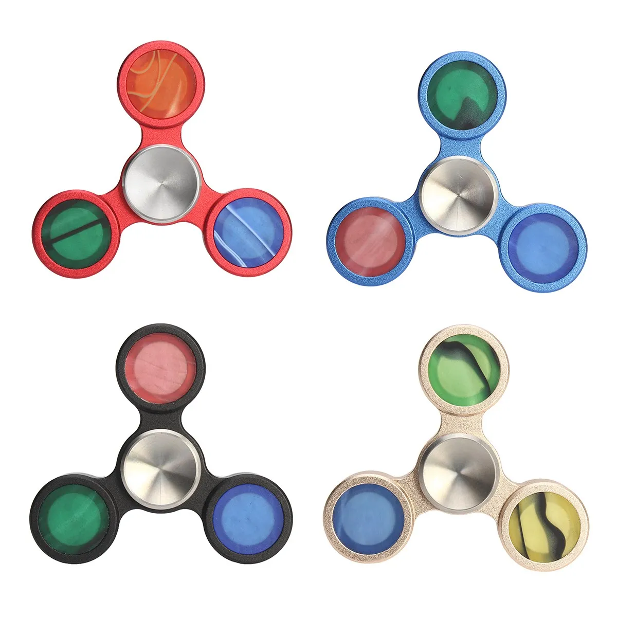 

Colorful Aluminum Starss Tri-Bar EDC Hand Finger Spinner ADHD Fidget Focused Kid Desk Toy Gift For Children Adult