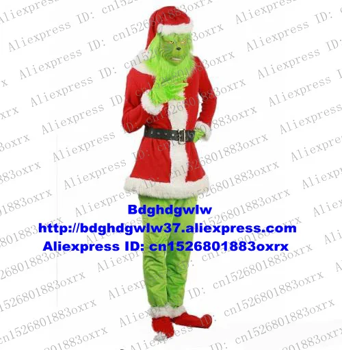 

The Grinch Christmas Thief Sneaky Santa Christmas Geek Mascot Costume Adult Popular Campaign Inauguration Anniversaries zx767