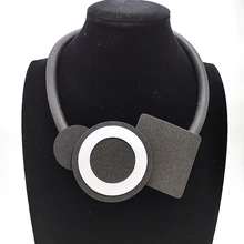 YD& YDBZ Европа Германия дизайнерский стиль ожерелье s Женщины Pendnat ОЖЕРЕЛЬЕ в стиле панк резиновый трос алюминиевый лист ювелирные изделия ручной работы