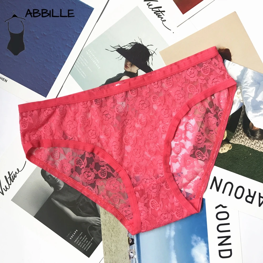 European Seamless Transparent Panties - Sexy Lace Underwear for Women - String Hollow Out Lingerie with Crotch - Cotton Briefs image 6