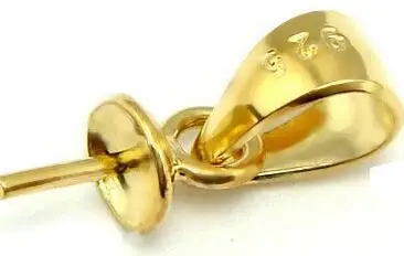 Высокое качество стерлингового серебра 925 Подвеска с простым дизайном фитинги для поделки жемчуг ювелирных камней, 5 шт./лот - Цвет: Yellow Gold Color