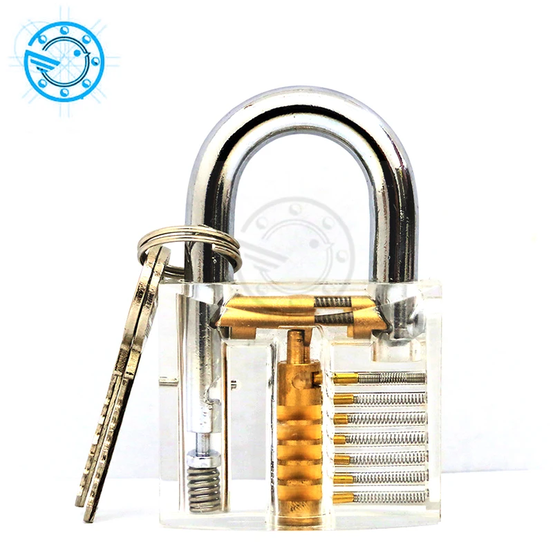 

2017 Hot Sale 1Set Transparent Pick Cutaway Visable Inside View Padlock Lock For Locksmith Tools Practice Training Skill