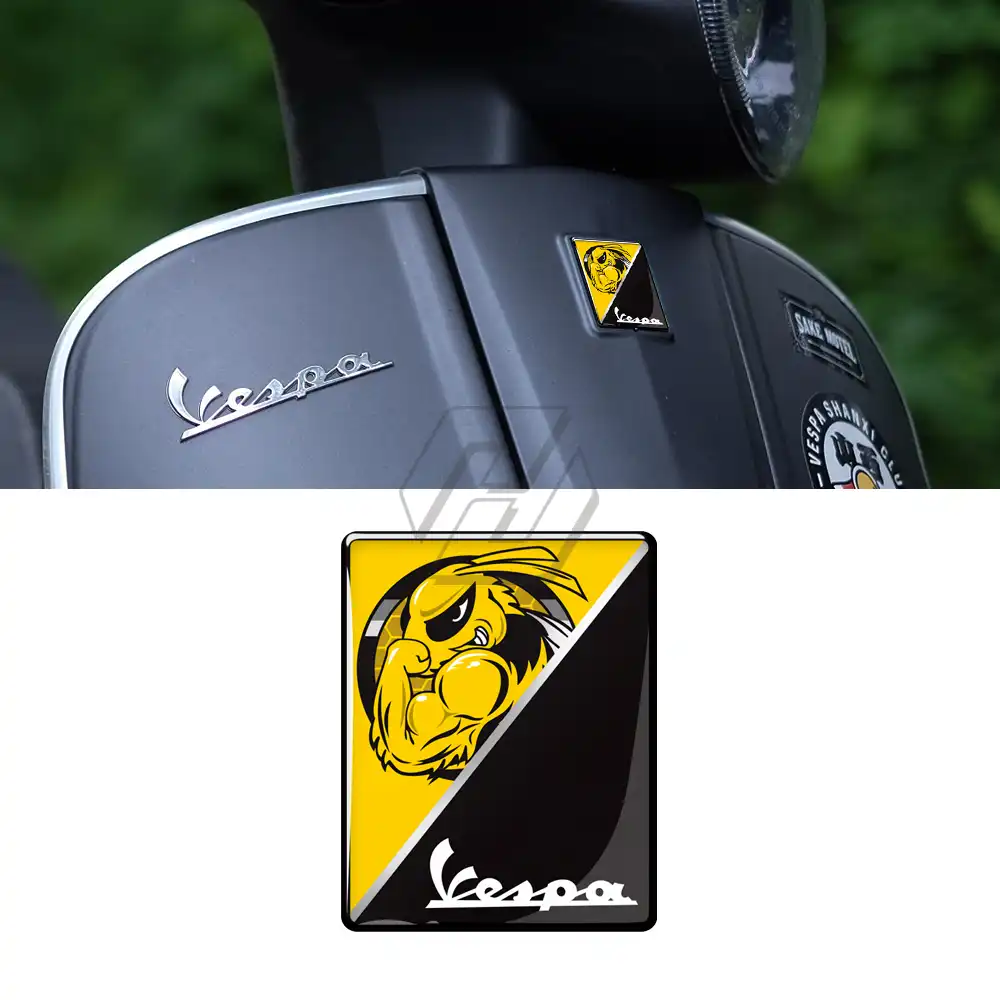 Autocollants Decal moto 3D for Vespa Emblem Decal autocollants GTS GTV LX LXV LT PX 50 125 150 250 300ie Sprint Primavera savoir Color : Black