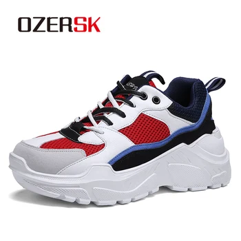 

OZERSK 2020 Fashion Men Shoes Men Breathable Causal Shoes Lace Up Men Shoes High Quality Leisure Walking Couple Shoes Size 35~45