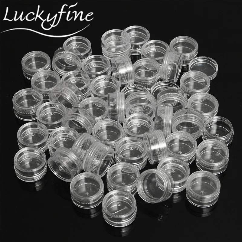 50Pcs Plastic 5ml Cosmetic Jar Empty Eyeshadow Case Face ...