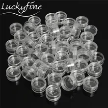 50Pcs Plastic 5ml Cosmetic Jar Empty Eyeshadow Case Face Cream Bottles Glitter Container Eye shadow Empty Nail Pots Beauty Tool