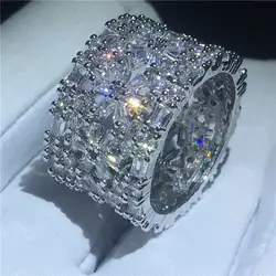 Роскошный цветок обещание кольцо AAAA фианит камень 925 пробы серебро обручение обручальное кольца для женщин день Святого Вален