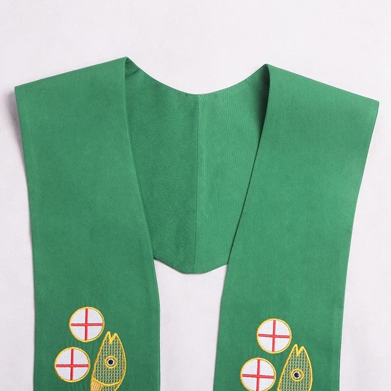 Holy IHS вышитый крест палантин церковный жрец накладные палантины белый/красный/зеленый/фиолетовый