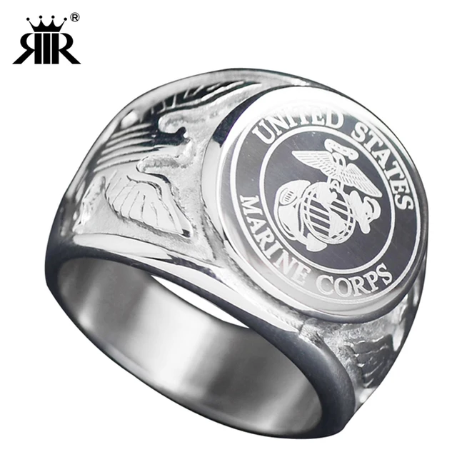 RIR USA Military Ring United States MARINE CORPS US ARMY Men Signet Rings Fashio RIR USA Military Ring United States MARINE CORPS US ARMY Men Signet Rings Fashio