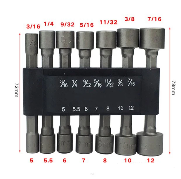 14 шт. 6 мм~ 19 мм профессиональный набор магнитных гаек Метрическая розетка 1/" шестигранный хвостовик ударное сверло адаптер для электроинструментов