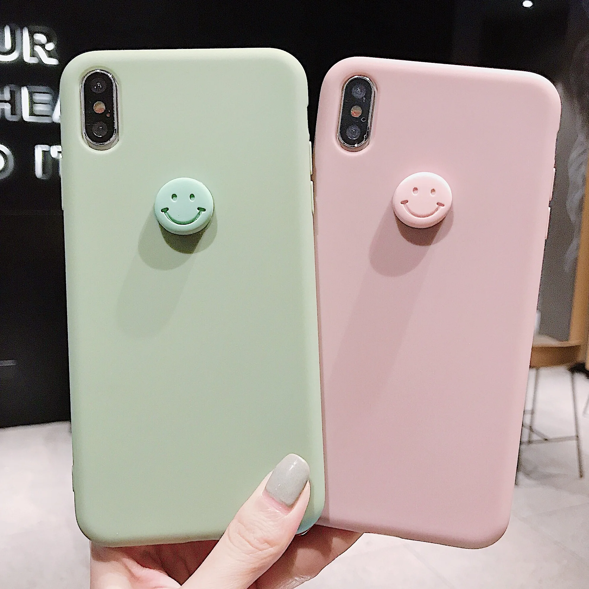 3D Smile Phone Cases For iPhone XR Case Cover Silicone Coque 6 6S 7 8 Plus 7Plus X XS Max Fundas Etui |