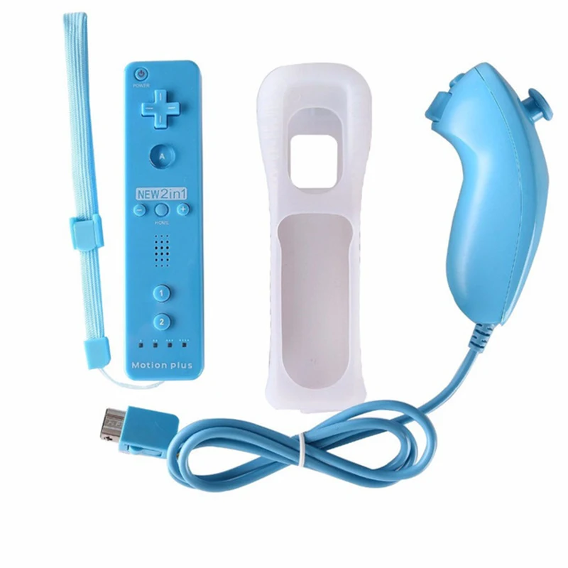 EastVita 2 in1 удаленного Nunchuk Combo Встроенный MOTION PLUS для wii контроллер с защитным силиконовый чехол r30