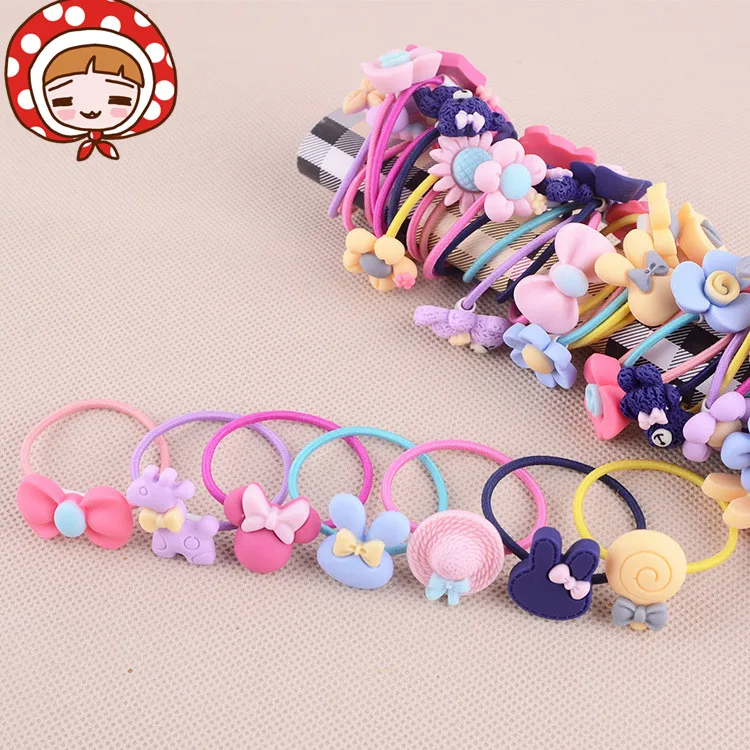 1Pcs Colorful Plastic Elastics children's Cartoon candy color rubber