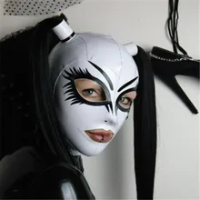 Новое поступление, латексная маска с капюшоном, сексуальная маска с молнией на спине, маска с капюшоном на Хэллоуин, резиновая маска, костюмы, реквизит