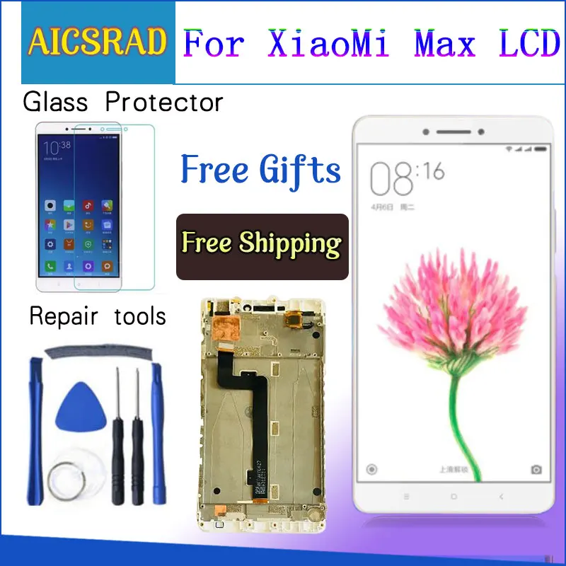 

AICSRAD 6.44" Screen For XIAOMI Mi Max LCD Display Touch Screen mimax with Frame for Xiaomi Mi Max LCD Display Replacement