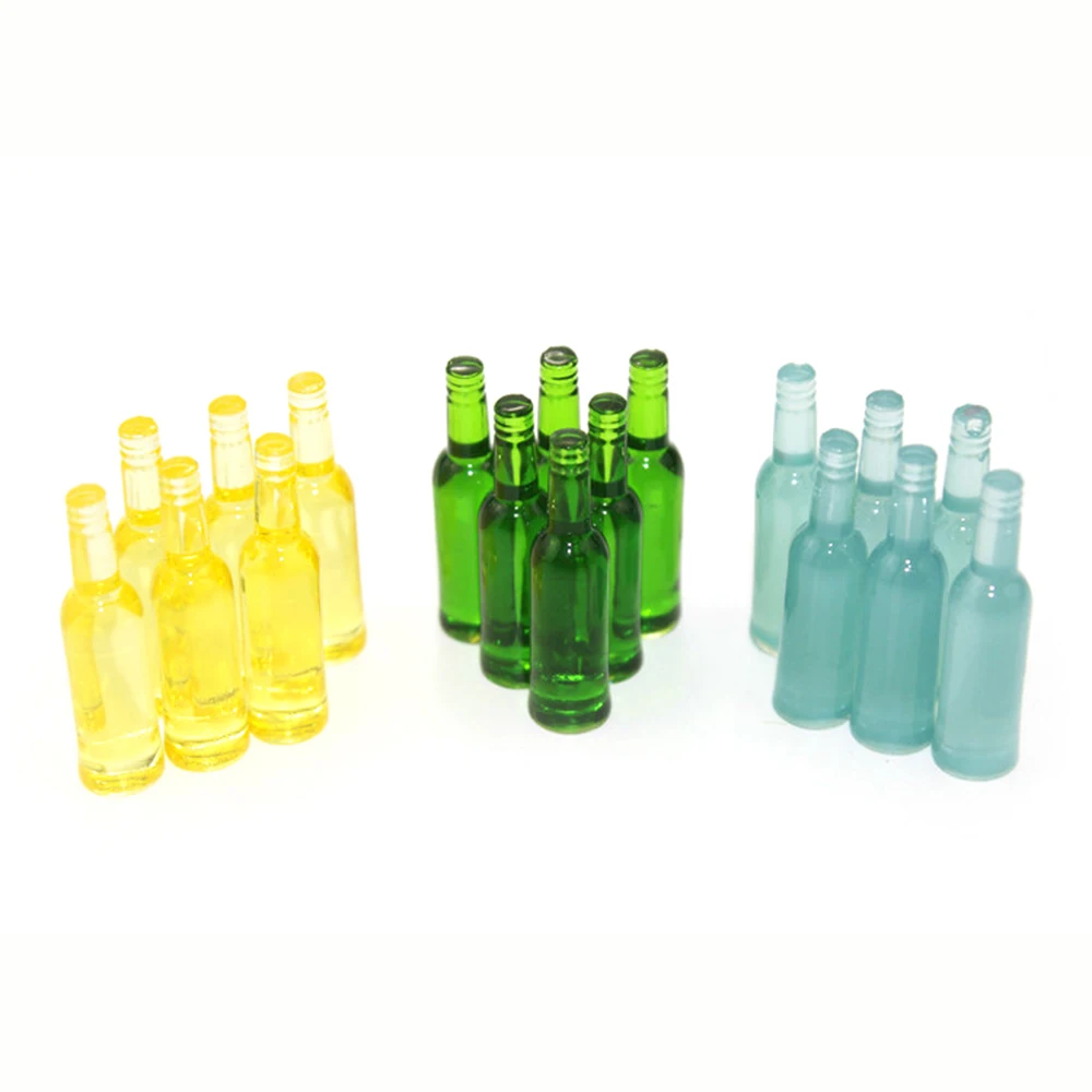 

6Pcs 1/12 Dollhouse Miniature Accessories Mini Resin Wine Bottle Simulation Drinks Model Toys for Doll House Decoration