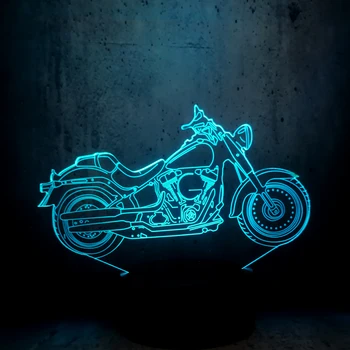 

Retro 3D LED Bulb Motorcycle Table Night Light RGB Illusion Visual Desk Lamp Multicolor Change Atmosphere Lighting Home lamparas