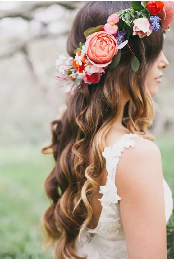 Новая мода Бохо невесты цветок корона головной убор для женщин Свадебные аксессуары для волос венок девушки цветочные повязки на голову для вечерние фото