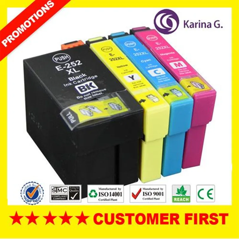 4X Compatible Ink Cartridges for 252 T252 Standard Volume Inks Set For