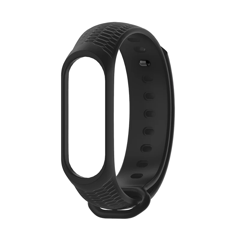 Силиконовый браслет mi jobs mi Band 4, ремешок для Xiaomi mi, 3 ремешка, аксессуары для браслетов, ремешок 3, Смарт-часы mi Band 4, ремни - Цвет: Black