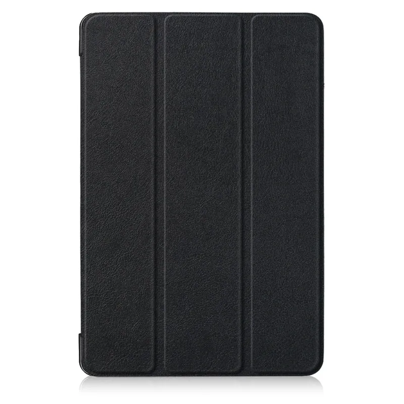 Ультратонкий чехол с принтом из искусственной кожи чехол для samsung Galaxy Tab A 10,5 T590 T595 T597 Магнитный чехол для планшета+ пленка+ стилус - Цвет: Black