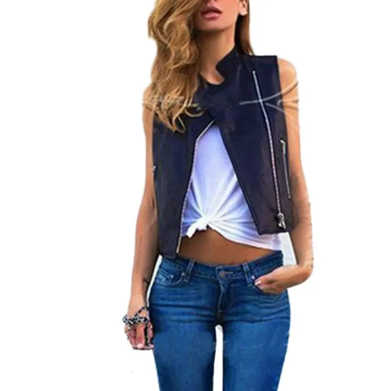 Popular Womens Leather Motorcycle Vest-Buy Cheap Womens Leather 2017 Autumn Vest Female Short Jacket Women Motorcycle Leather Vest Sleeveless Short Design Slim(China - Popular Womens Leather Motorcycle Vest-Buy Cheap Womens Leather