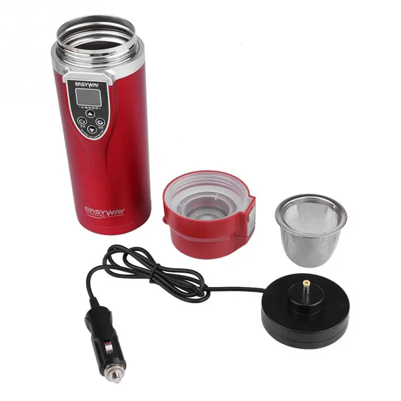 1Set Car Portable Electric Travel Heating Cup Coffee Tea Boiling Mug Kettle Auto Accessories car kettle Durable 12V 350ml 