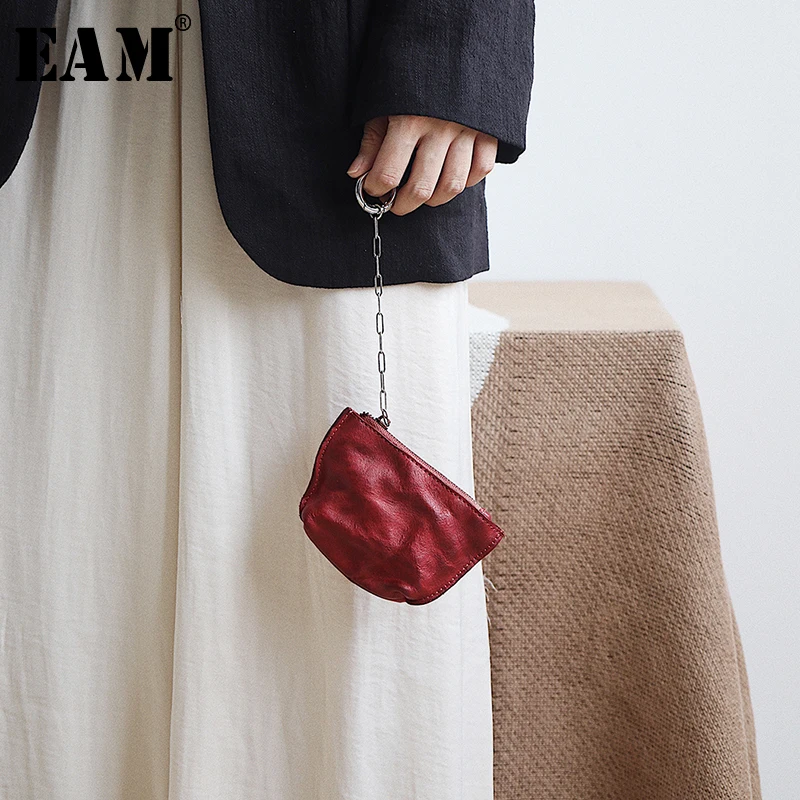 

[EAM] 2019 New Spring Summer Pu Leather Chain Split Joint Small Personality Women Accessories Fashion Tide All-match JW942