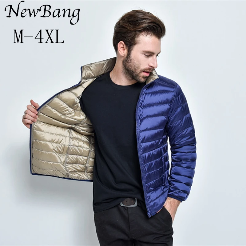 

NewBang Brand Men's Down Jacket Puffer Ultra Light Down Jacket Men Autumn Winter Double Side Feather Reversible Parka