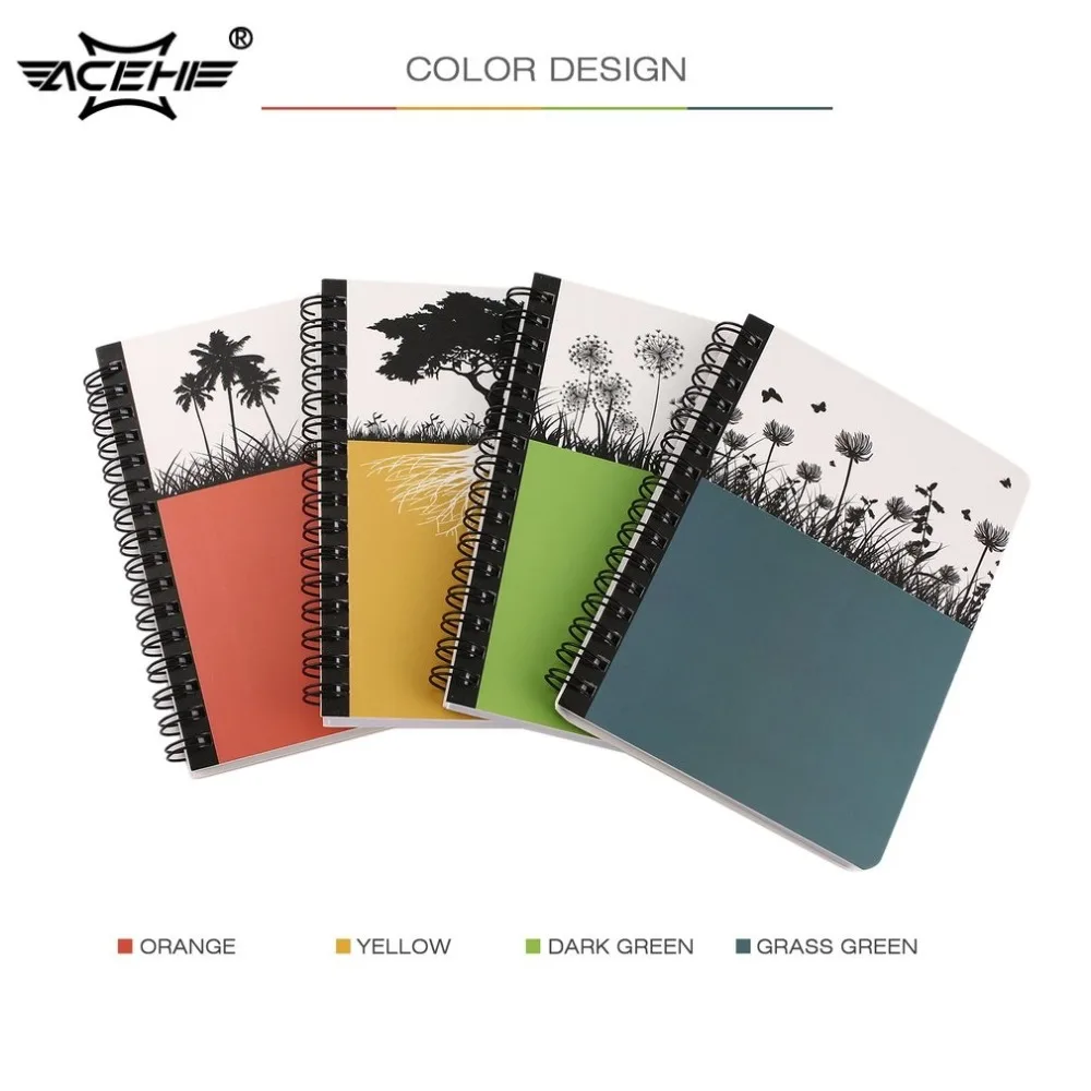 

ACEHE Premium Mini Hard Cover Notebook Writing Journal Portable Coil Notebook Home Daily Office Business Travel Notepad