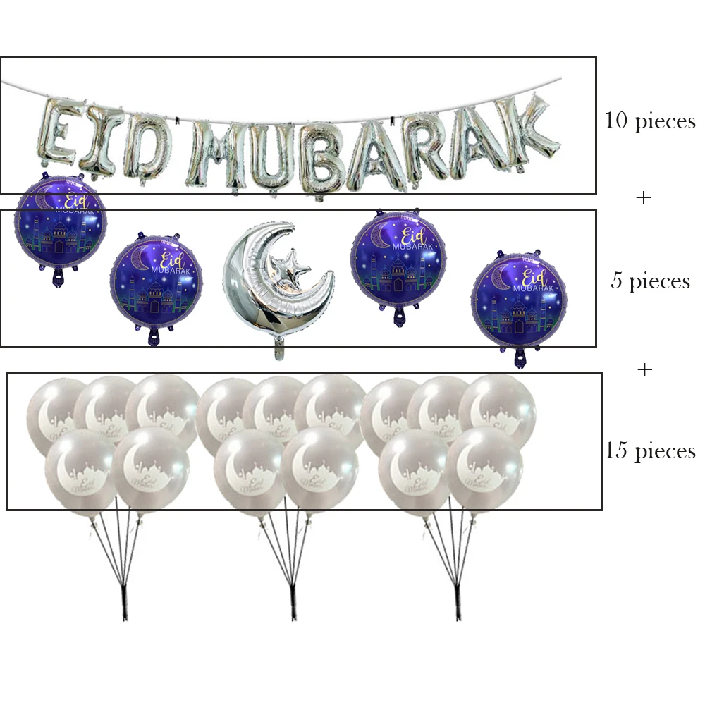 30 шт. ИД Мубарак воздушные шары-гирлянды деко Рамадан Карим счастливый ИД Мубарак Декор декорации air гелиевая фольга латексные шары