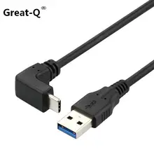 Great-Q USB 3.0 Type-A Male to USB3.1 Type-C Male Up/Down Angle USB Data Sync & Charge Cable type c Cord Connector adapter