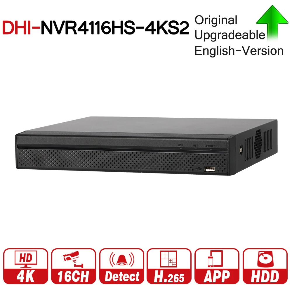 

DH NVR4116HS-4KS2 NVR 16 Channel Compact 1U 4K&H.265 Lite Network Video Recorder Support ONVIF CGI Metal