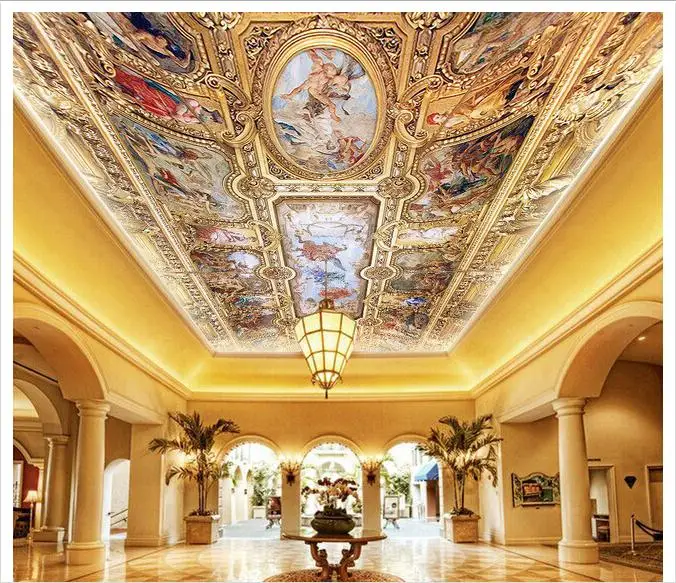 

Custom photo wallpaper 3d ceiling wallpaper murals Hand-painted three-dimensional dome ceiling frescoes 3d room wallpaper