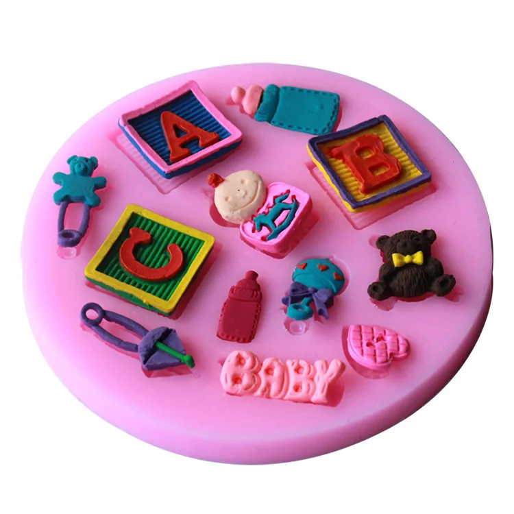 ABC Baby Bear силиконовые помадные формы для торта инструменты украшения инструмент